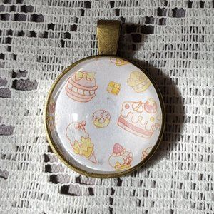 Pastel Treats Glass Cabochon Pendant - Handmade